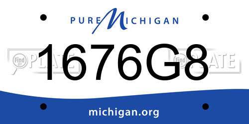 1676G8 Michigan License Plate