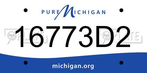 16773D2 Michigan License Plate