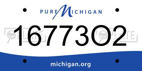 16773O2 Michigan License Plate