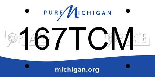 167TCM Michigan License Plate