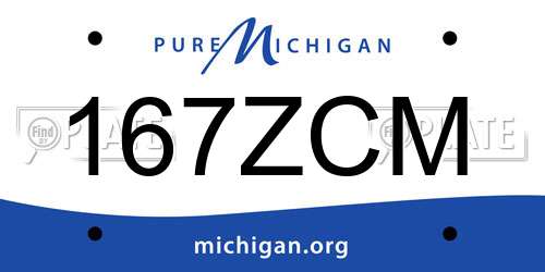 167ZCM Michigan License Plate