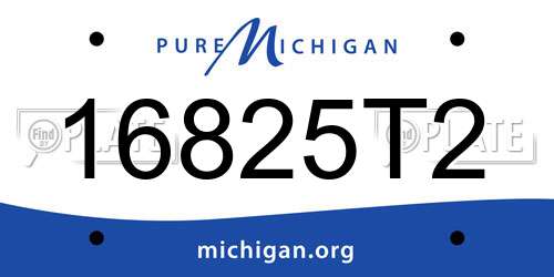 16825T2 Michigan License Plate
