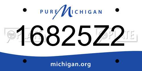 16825Z2 Michigan License Plate