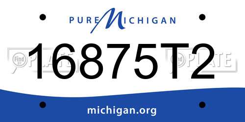 16875T2 Michigan License Plate