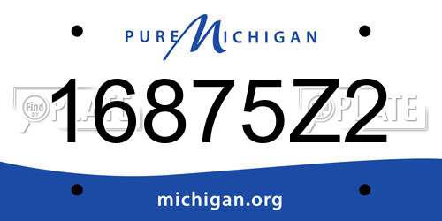 16875Z2 Michigan License Plate