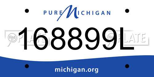 168899L Michigan License Plate