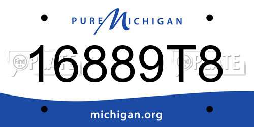 16889T8 Michigan License Plate