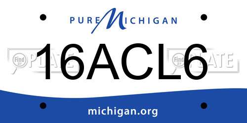 16ACL6 Michigan License Plate