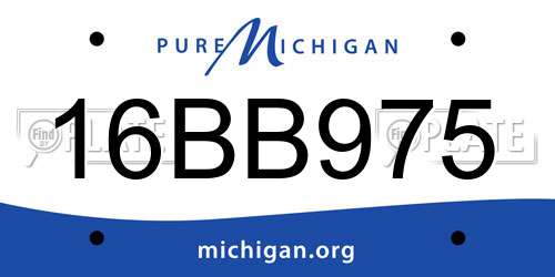 16BB975 Michigan License Plate