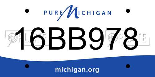 16BB978 Michigan License Plate