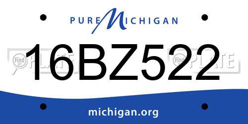 16BZ522 Michigan License Plate