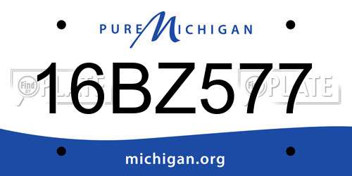 16BZ577 Michigan License Plate