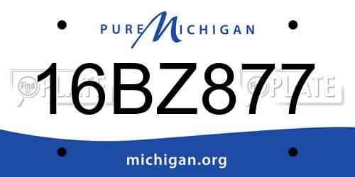 16BZ877 Michigan License Plate