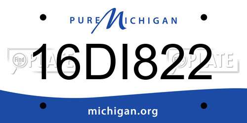 16DI822 Michigan License Plate