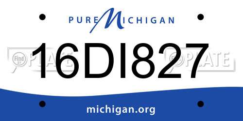 16DI827 Michigan License Plate