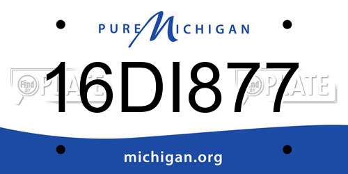 16DI877 Michigan License Plate