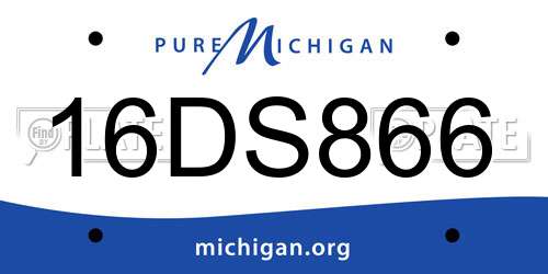 16DS866 Michigan License Plate