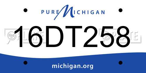 16DT258 Michigan License Plate