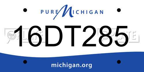 16DT285 Michigan License Plate