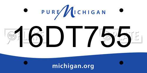 16DT755 Michigan License Plate