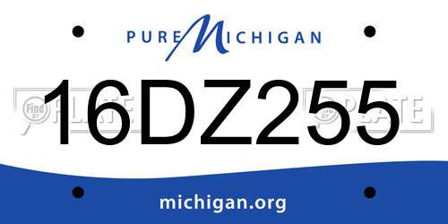 16DZ255 Michigan License Plate