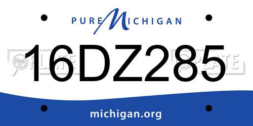 16DZ285 Michigan License Plate