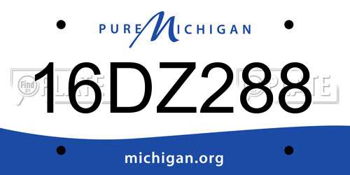 16DZ288 Michigan License Plate