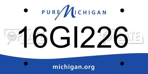 16GI226 Michigan License Plate