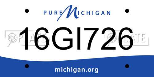 16GI726 Michigan License Plate