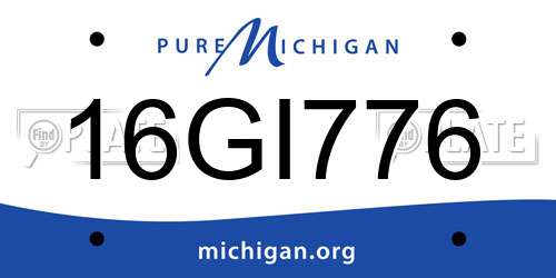 16GI776 Michigan License Plate