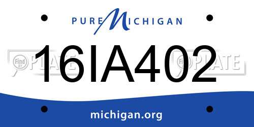 16IA402 Michigan License Plate