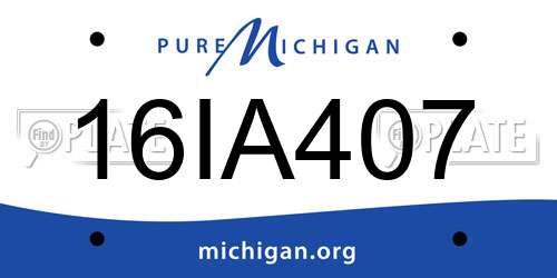 16IA407 Michigan License Plate