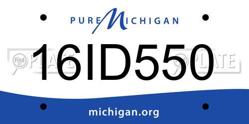 16ID550 Michigan License Plate