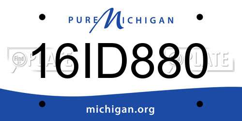 16ID880 Michigan License Plate