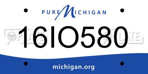 16IO580 Michigan License Plate