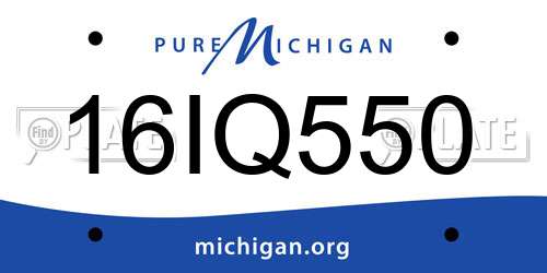 16IQ550 Michigan License Plate