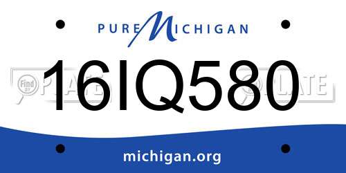 16IQ580 Michigan License Plate