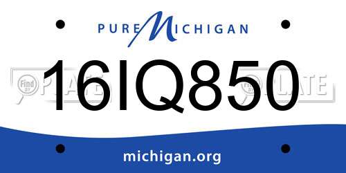 16IQ850 Michigan License Plate