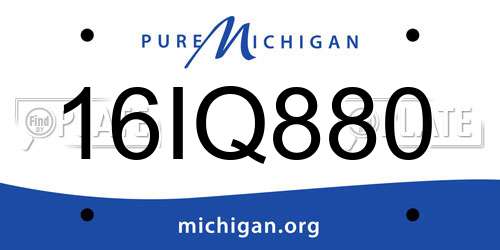 16IQ880 Michigan License Plate