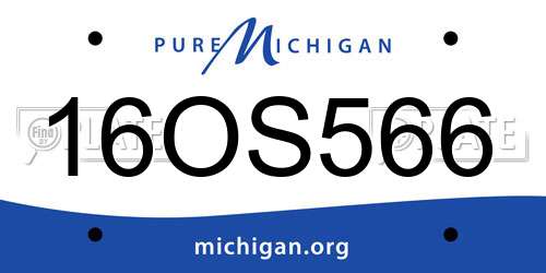16OS566 Michigan License Plate
