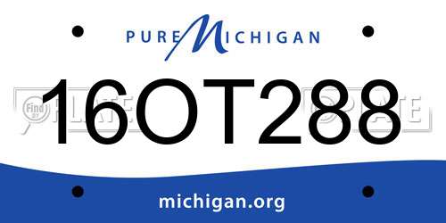 16OT288 Michigan License Plate