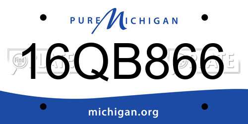 16QB866 Michigan License Plate