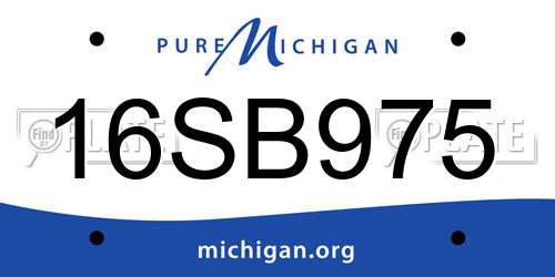 16SB975 Michigan License Plate