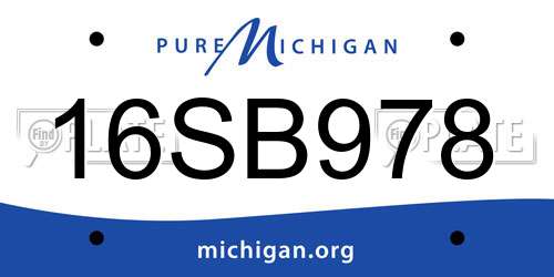 16SB978 Michigan License Plate