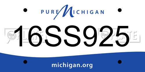 16SS925 Michigan License Plate