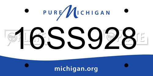 16SS928 Michigan License Plate