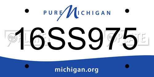 16SS975 Michigan License Plate