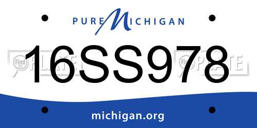 16SS978 Michigan License Plate