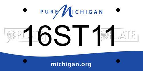 16ST11 Michigan License Plate