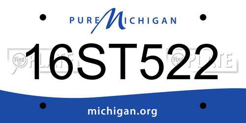 16ST522 Michigan License Plate